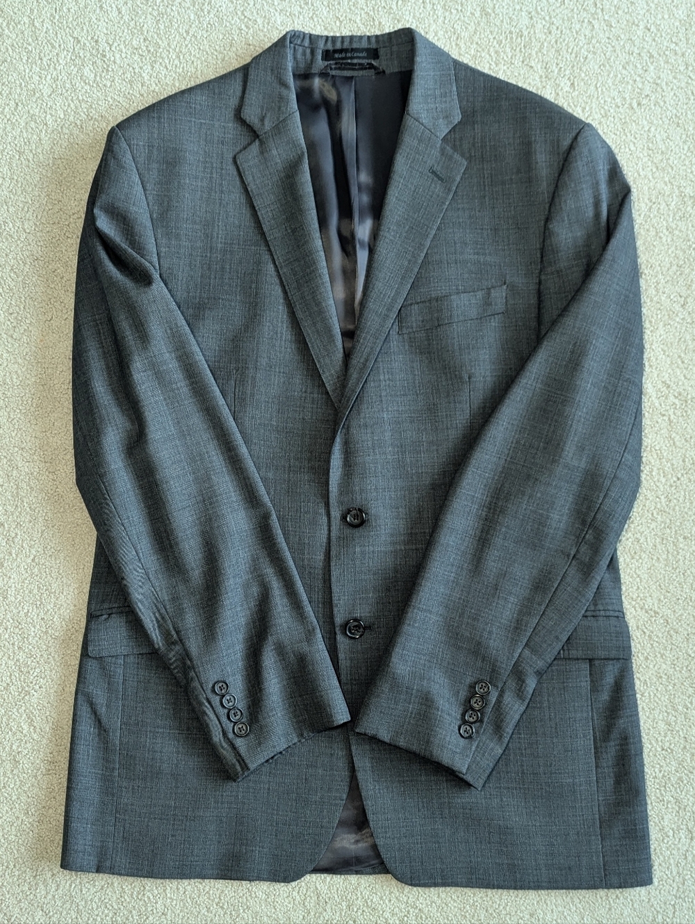 LAUREN RALPH LAUREN Classic Fit 100% Wool Grey Suit Jacket 42L
